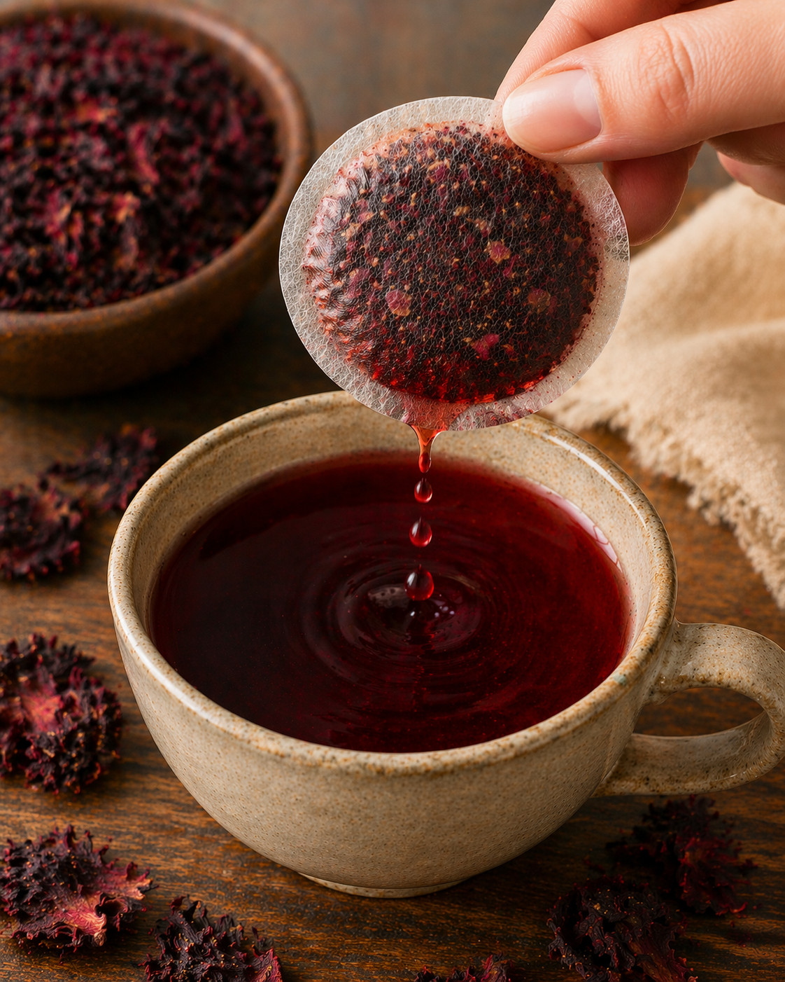 Organic Hibiscus Tea Bags – Caffeine Free Herbal Tea