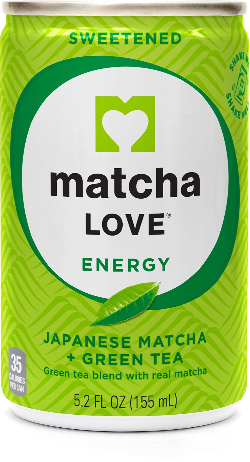 Matcha Love Green Tea Sweetened Energy Shots, 5.2 Ounce Pack of 20