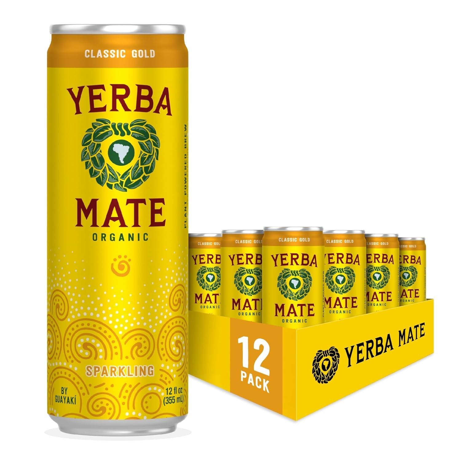 Guayaki Yerba Mate, Sparkling Clean Energy Drink Alternative 12ounce Pack of 12