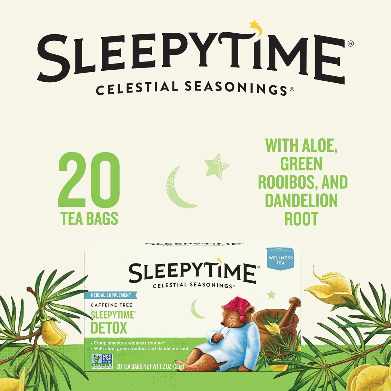 Celestial Seasonings Sleepytime Wellness Detox Tea, Caffeine Free, 20 Tea Bags B