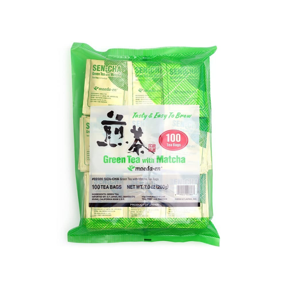 MAEDAEN Sencha with Matcha Green 100 Tea Bags Powder Japanese Origin Green Te…