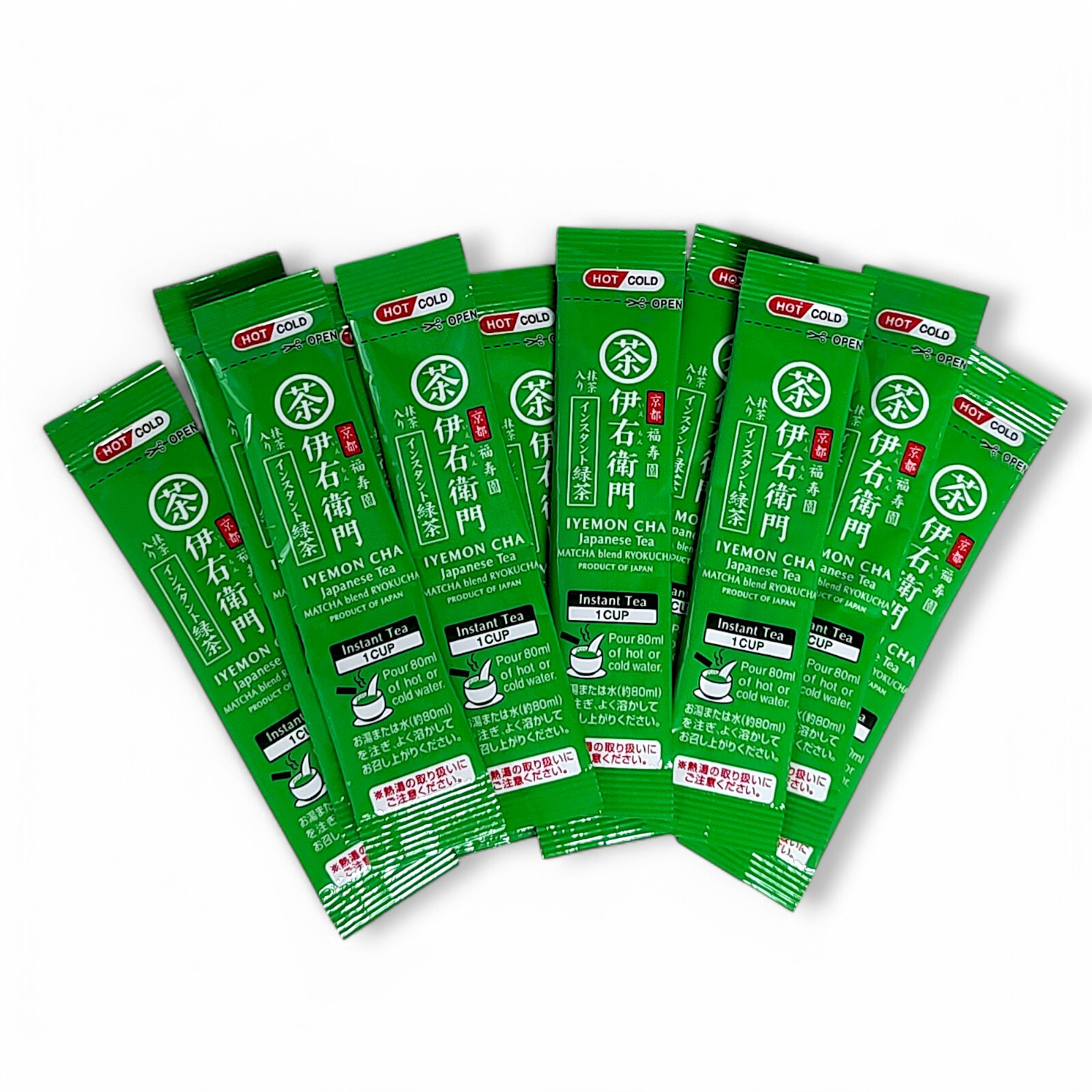 Set of 11 Iyemon Cha Japanese Instant Matcha Blend Ryokuchi Tea