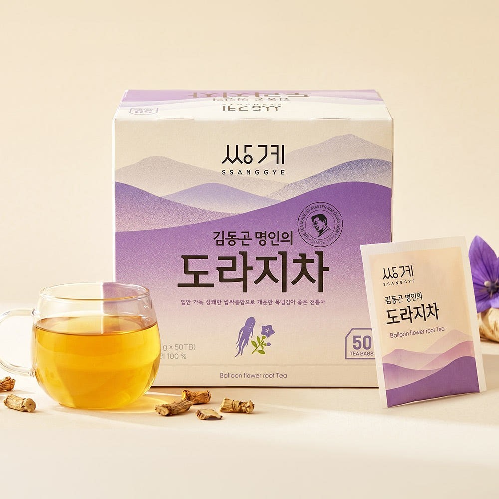 Ssanggye Bellflower Root Tea 50 Bags Korean Doraji Herbal Tea Caffeine Free