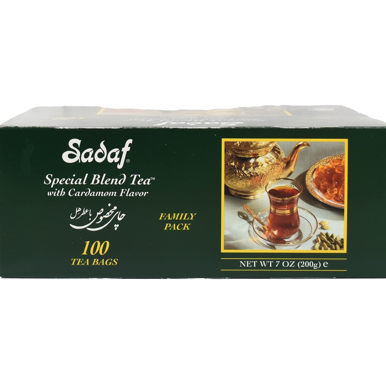 Sadaf Cardamom Tea Bags | Special Blend 100 Count (Pack of 1), Brown
