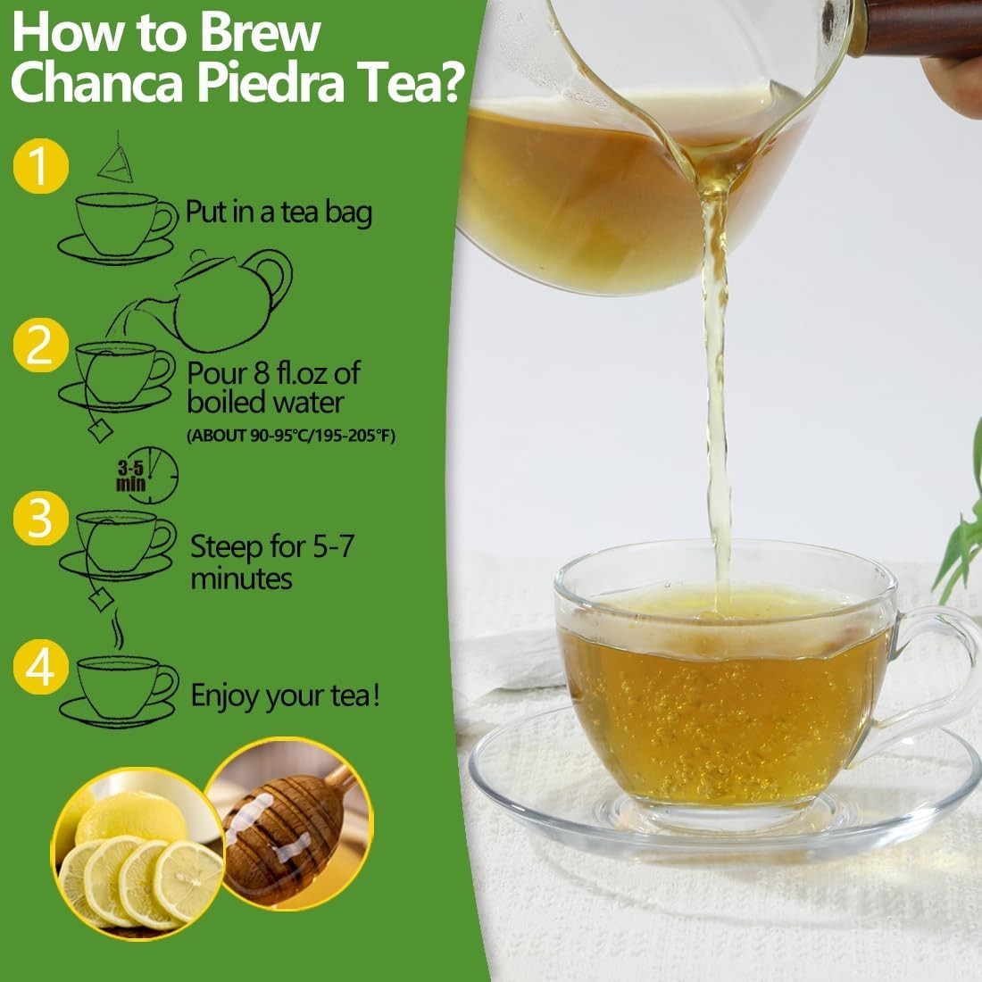 Herbal Chanca Piedra Tea – 60 Bags, Soothing Taste, 100% Pure & Natural