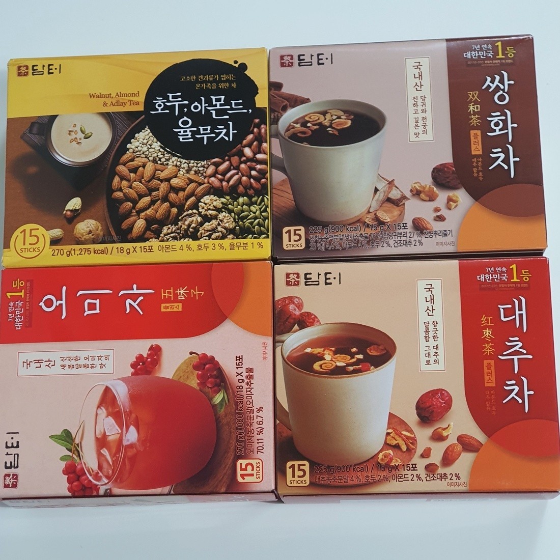 Korea Damtuh 4piece set Walnut Almond Adlay Jujube Schizandra Fruit Health Tea
