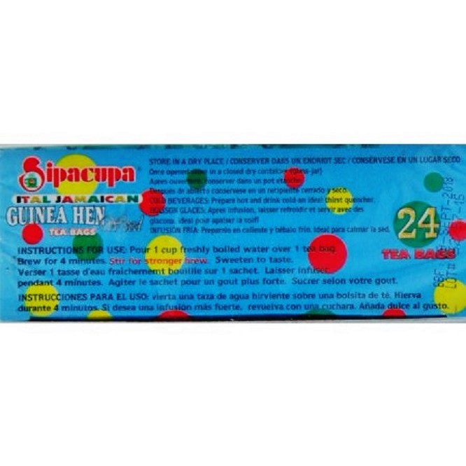 Sipacupa Ital Jamaican Guinea Hen Weed (Anamu) Herbal Tea Caffeine Free, 48 Bags