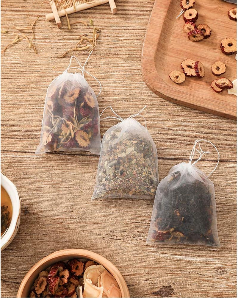 50 Pcs Tea Filter Bags Disposable Tea Bags for Loose Tea Herb Spice Empty Mesh S