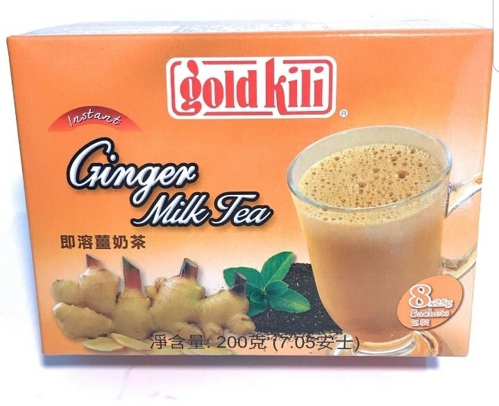 Gold Kili Natural Instant Ginger milk Tea Drink, 8 Sachets 7 oz