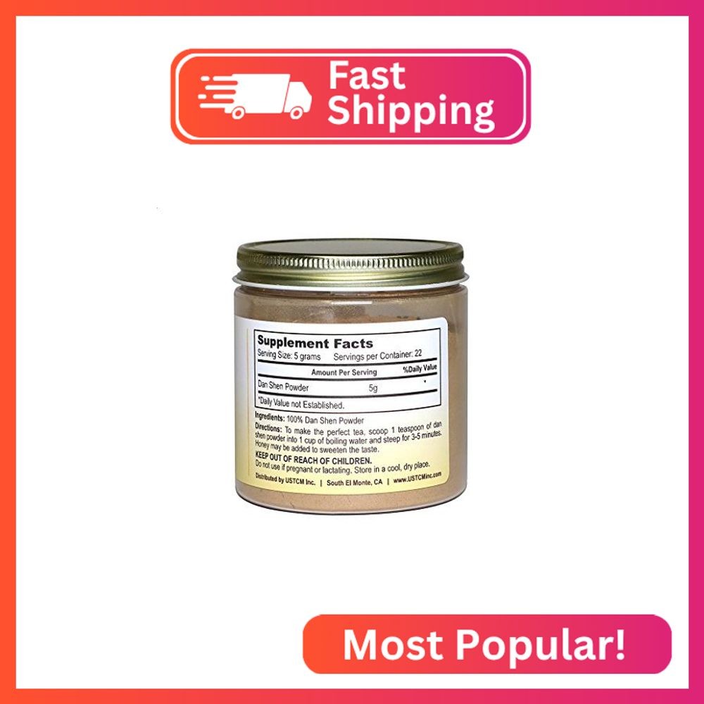 Dan Shen Powder Salvia Miltiorrhiza Powder Red Sage Root Powder 丹参粉 120mesh (4oz