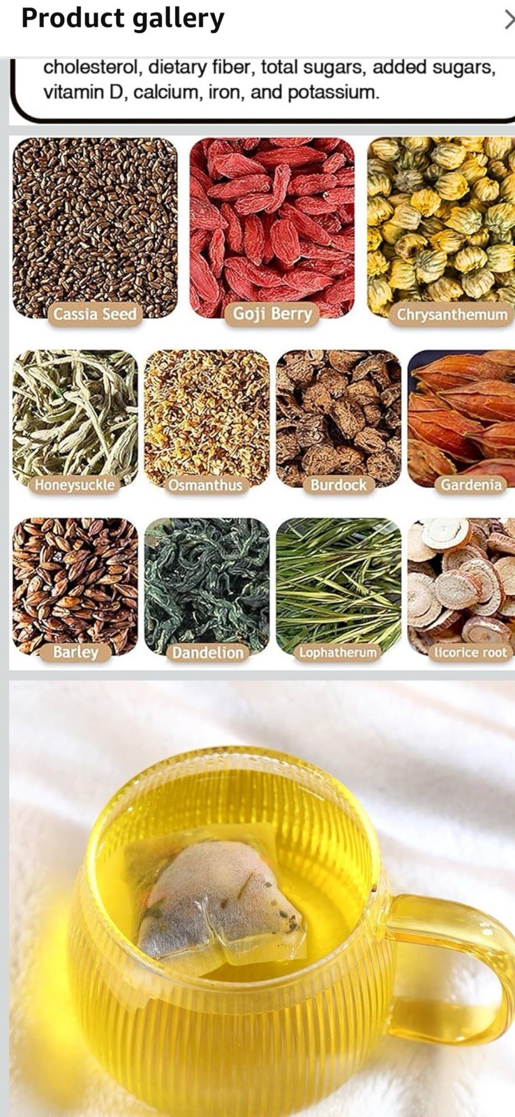 FullChea Chrysanthemum Cassia Seed Tea Bags 30 Count Caffeine Free