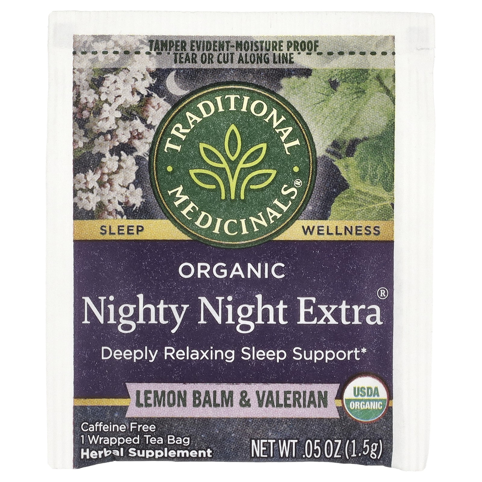 Nighty Night Extra®, Organic Lemon Balm & Valerian, Caffeine Free, 48 Wrapped