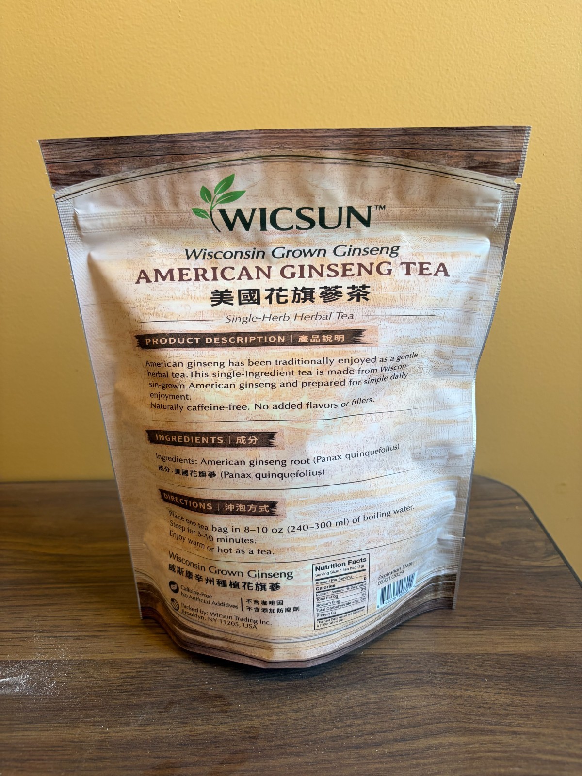 American Ginseng Tea Bags – 2g x 80 Bags – Wisconsin Grown – All Natural