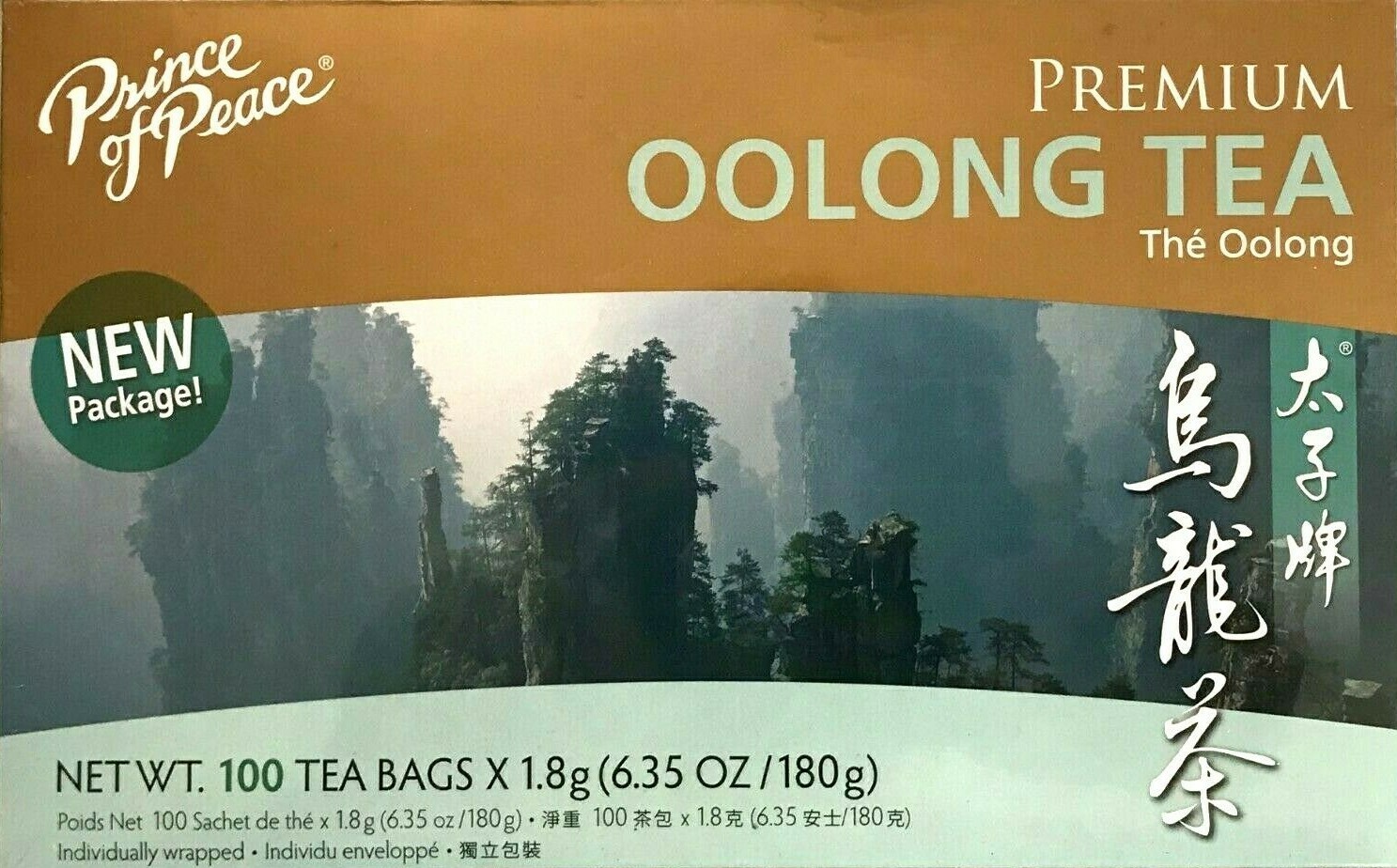 1 Box, Prince of Peace Premium Oolong Tea 6.35Oz/180g – 100 Tea Bags