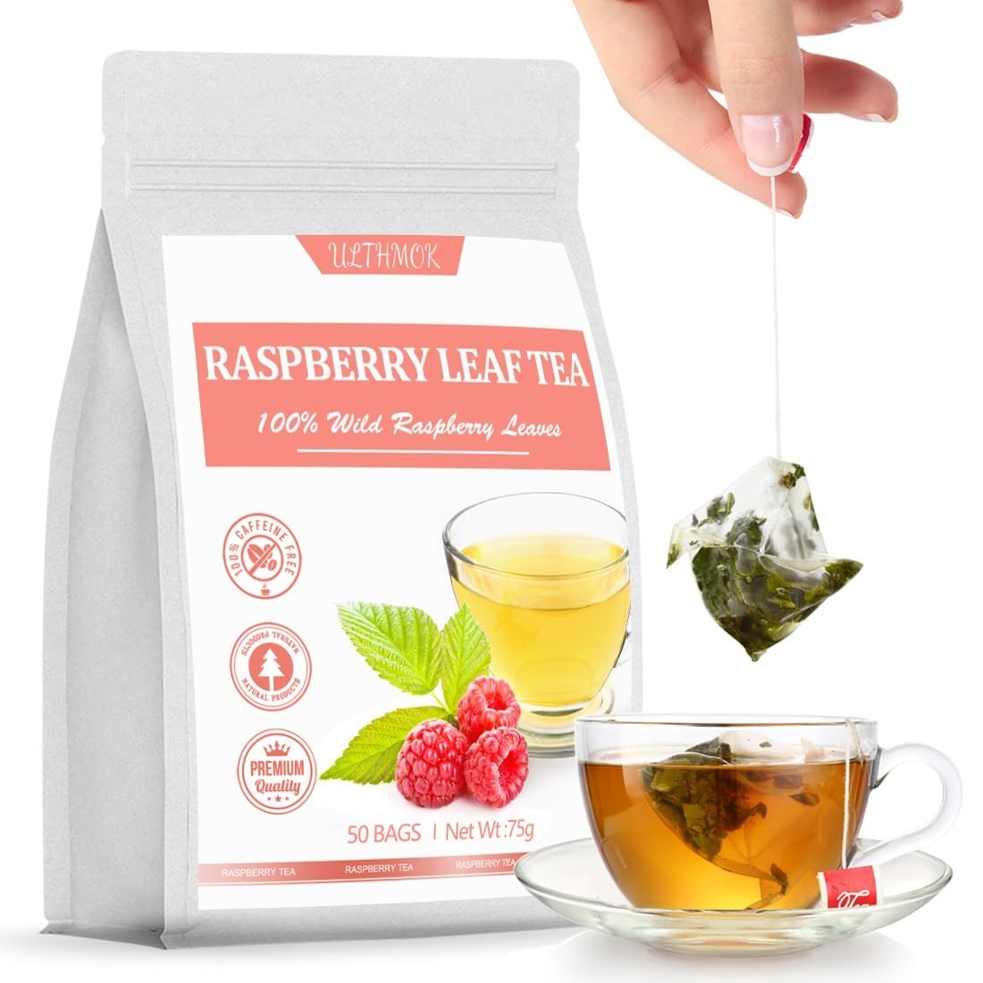 100% Natural Red Raspberry Leaf Tea Bags – Supports Pregnancy & Menstrual Health