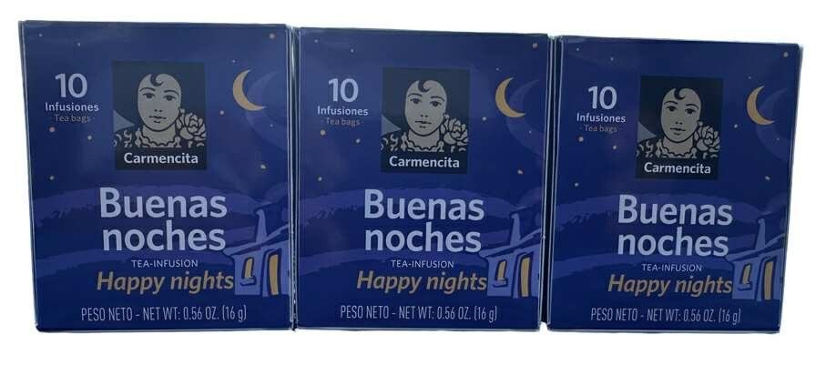 Carmencita Happy Nights 10 Tea Bags. Te de Buenas Noches 3,6 or 10 Box.