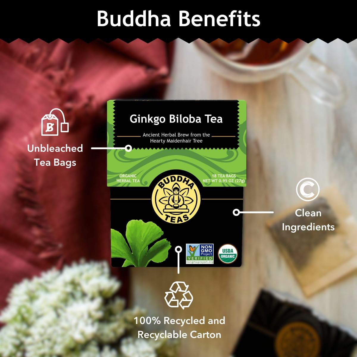 – Ginkgo Biloba – Organic Herbal Tea – For Cognitive Balance & Overall Health…