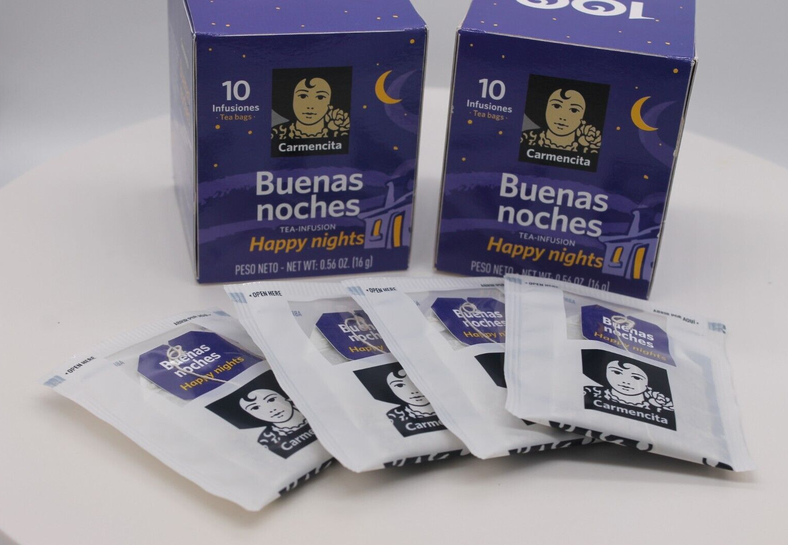 2 Carmencita Happy Nights Tea. Buenas Noches (10 bags/each box ) 16g (0.56oz).