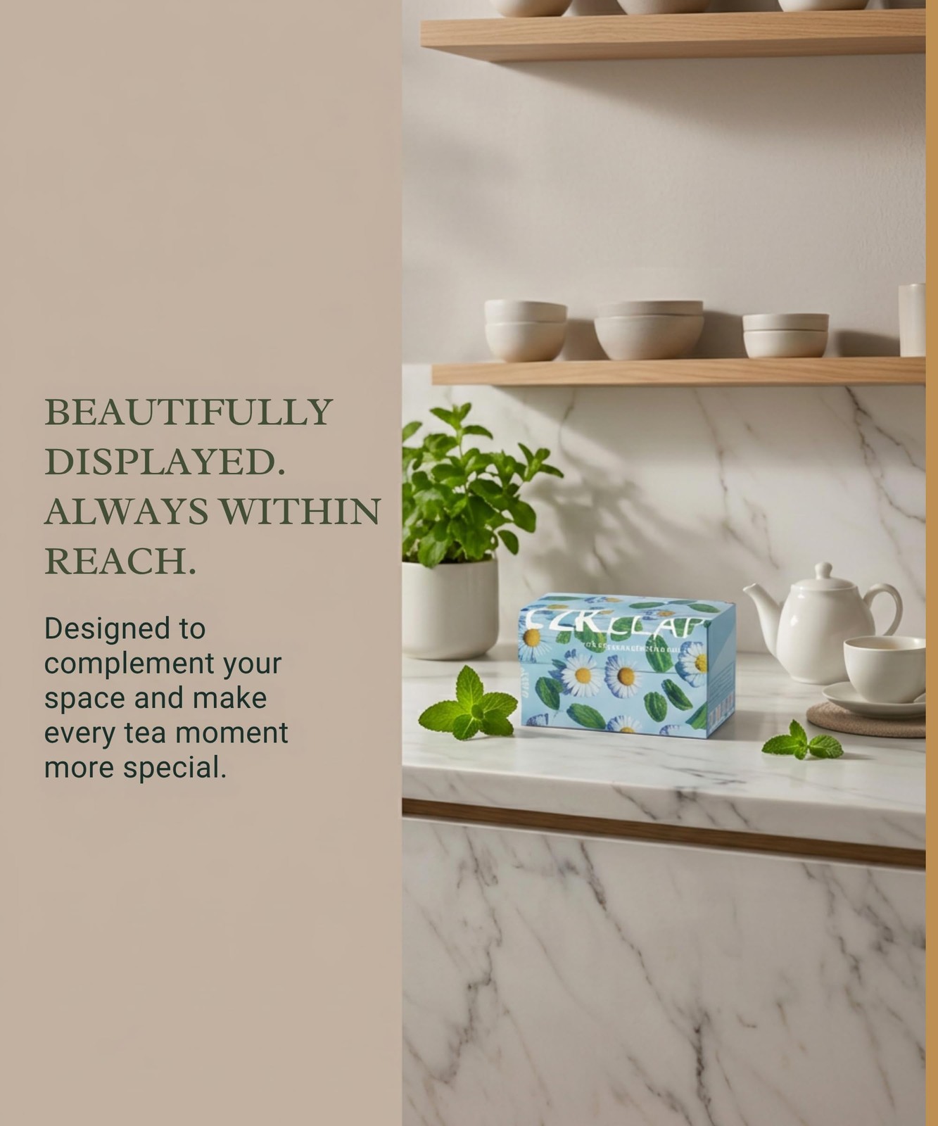 EZR Leaf Mint & Chamomile Herbal Tea 20 Pyramid Tea Bags 1.4 Once with Lemong…
