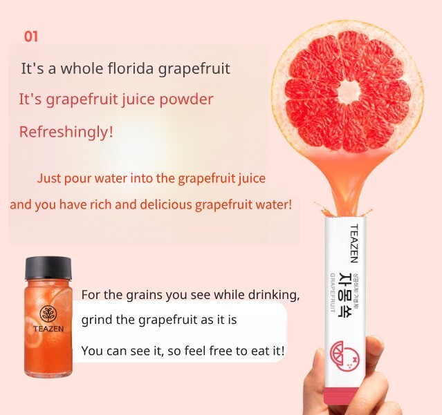 Portable Grapefruit Tea Stick Mix with Green Tea and Hibiscus – Refreshing Blend