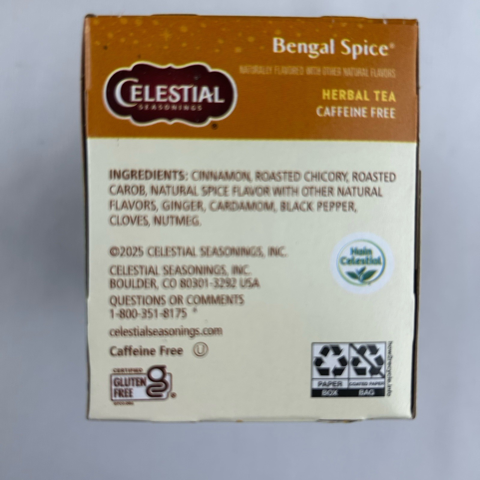 Lot 3 Celestial Seasonings Bengal Spice Herbal Tea Bags 60 Total Caffeine Free