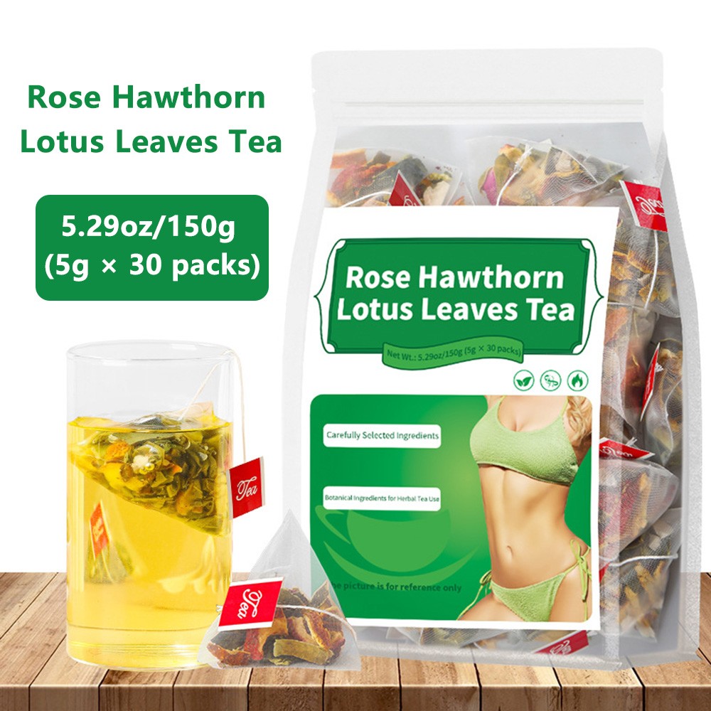 Rose Hawthorn Lotus Leaves Tea Management Healthy Body Shape 30 Packs Unisex
