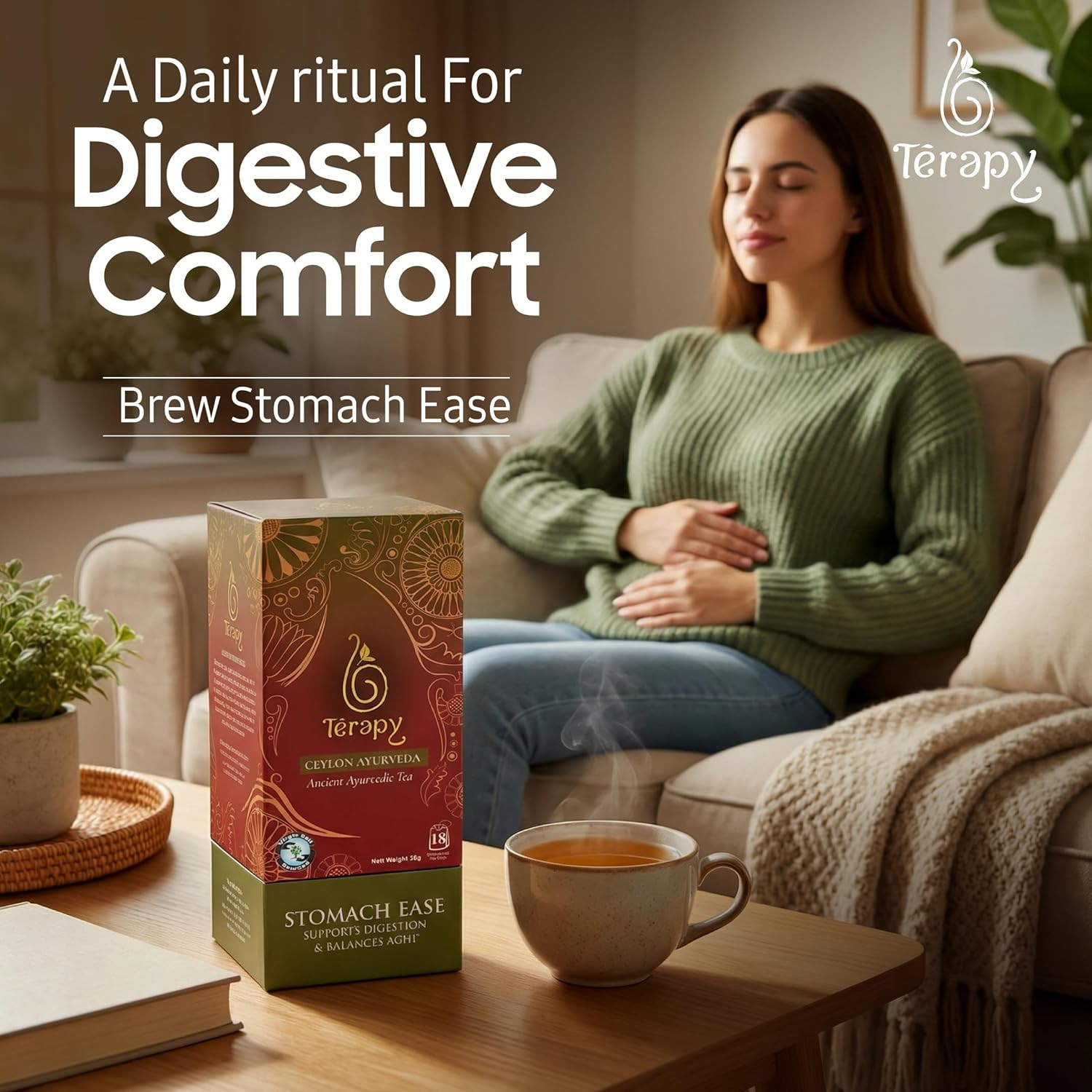 Ceylon Stomach Ease Tea (1 Pack) – Premium Ayurvedic Herbal Tea for Healthy Dige