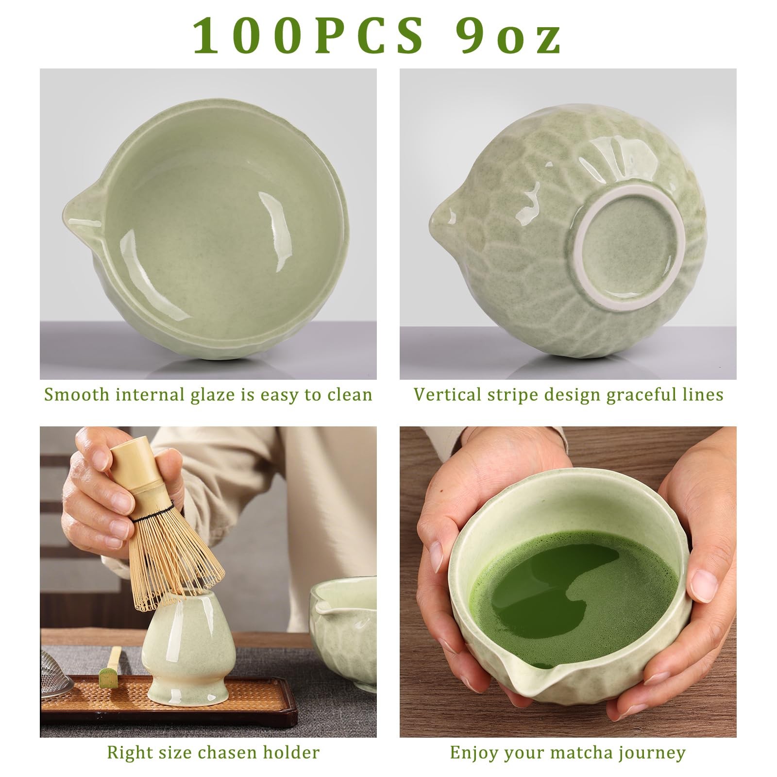 Matcha Kit – Complete Matcha Set with Bamboo Whisk, Bowl with Spout, Scoop