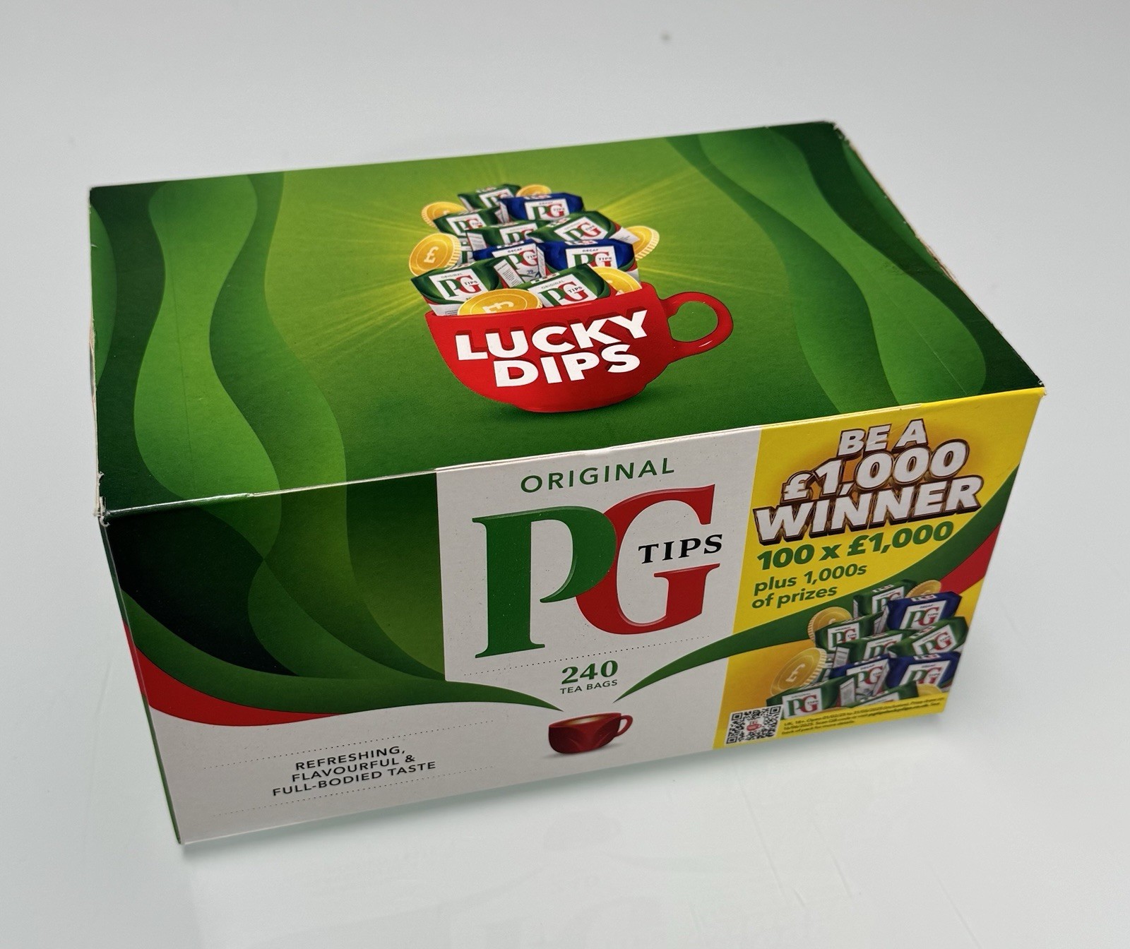 Lucky Dips Tea Bags Original Pg Tips. 240 Tea Bags. BBB 0/26. Bulk