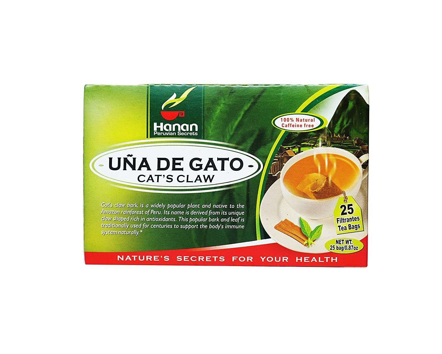 Hanan Peruvian Secrets Una De Gato Herbal Tea | 100% Natural Cat’s Claw Bark | 2