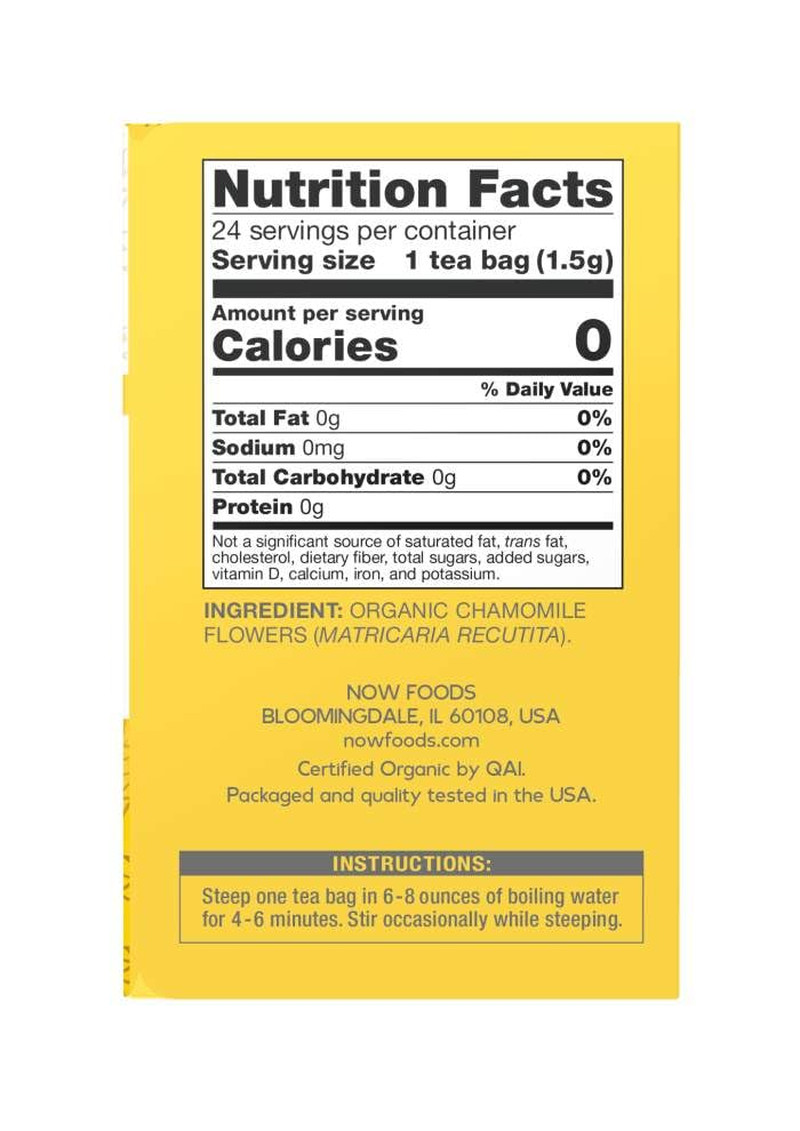 NOW Foods Chamomile Tea, Comfort in a Cup, Relaxing and Caffeine-Free, 24-Count