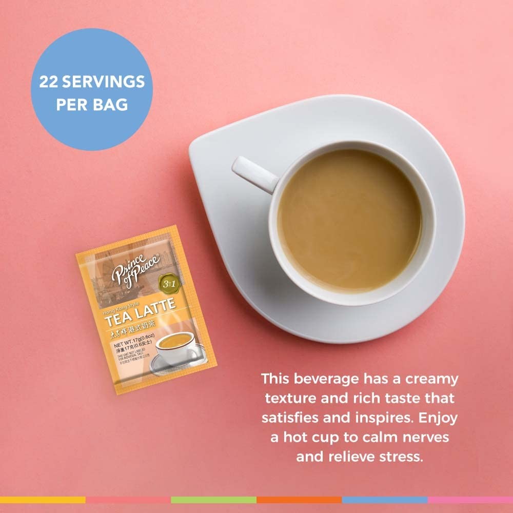 Prince of Peace 3 in 1 Instant Hong Kong Style Tea Latte, 22 Sachets