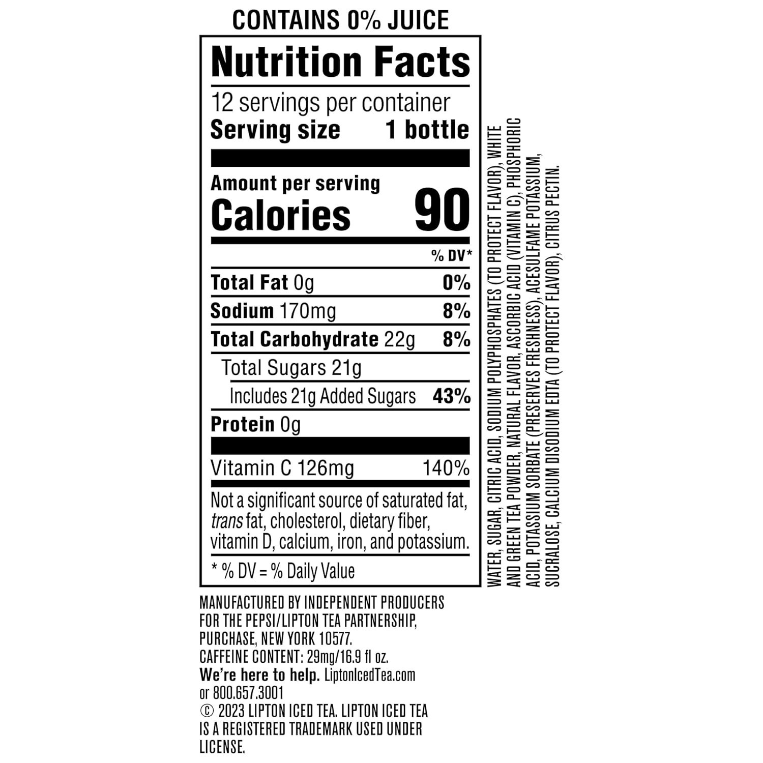 12 Bottles of Raspberry White Iced Tea – Natural, Refreshing, and Allergen-Free