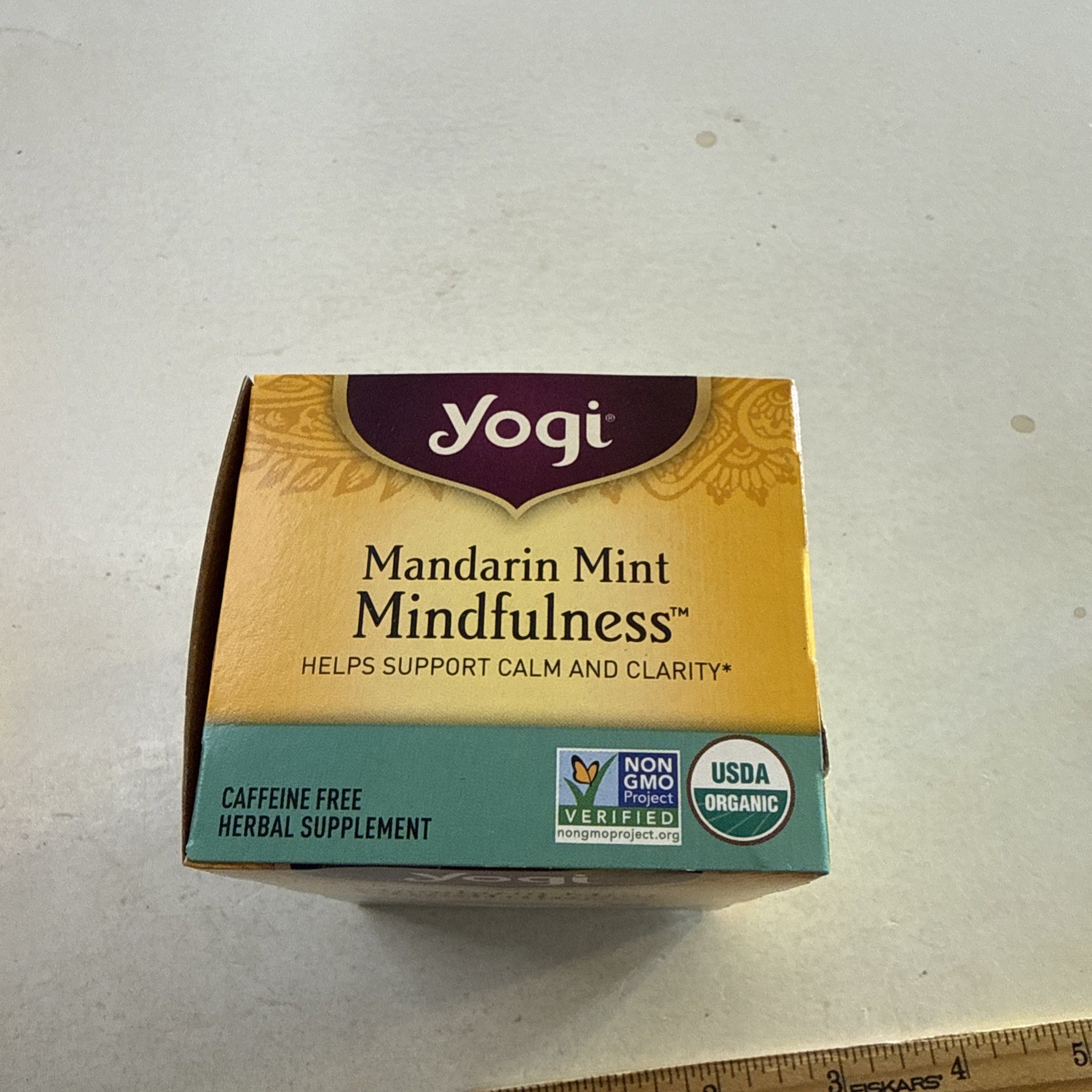 Yogi Tea Mandarin Mint Mindfulness Herbal Supplement Calm Clarity Organic Orange