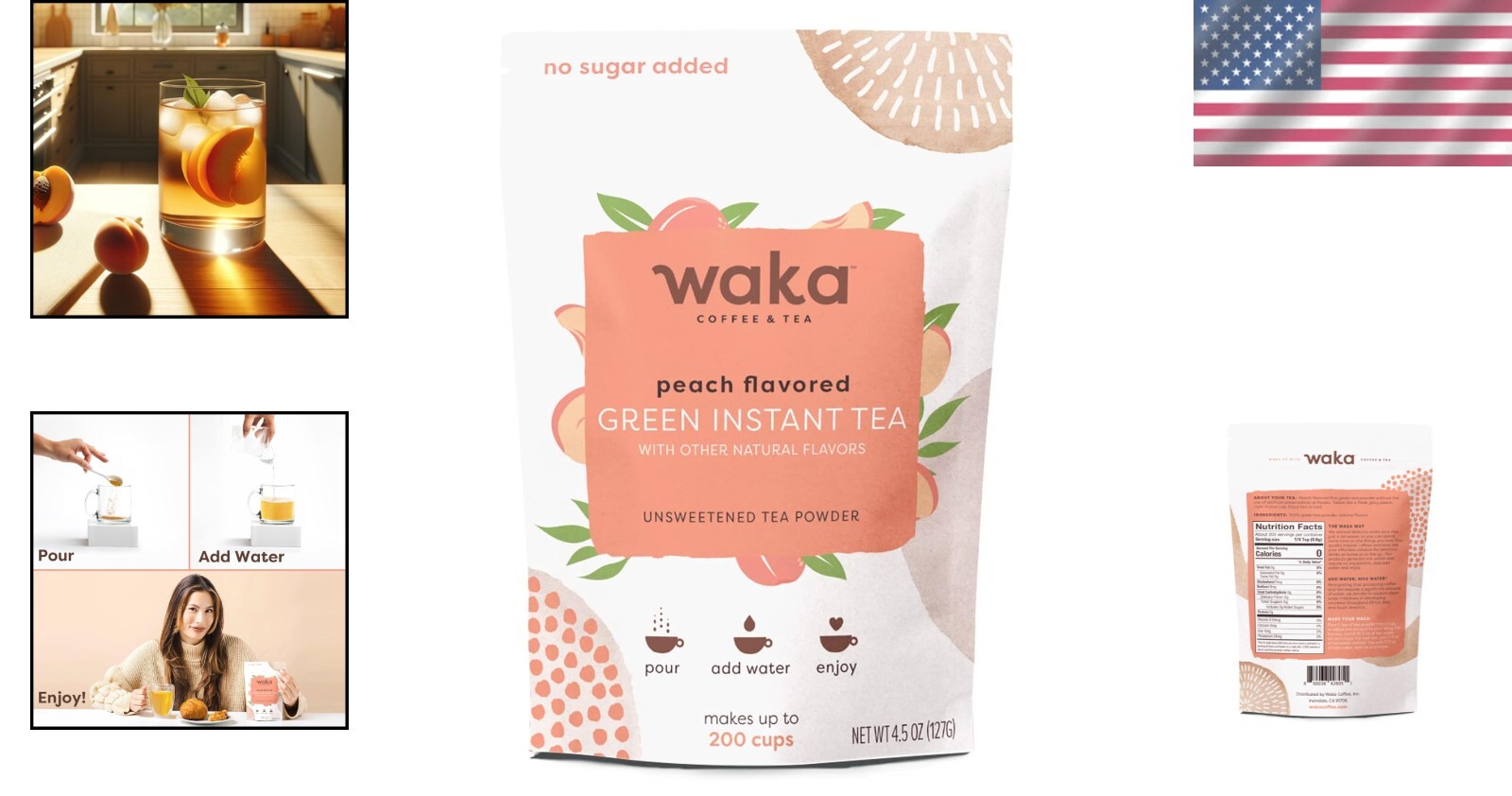 Versatile California-Packaged Green Tea – Premium Peach Concentrate