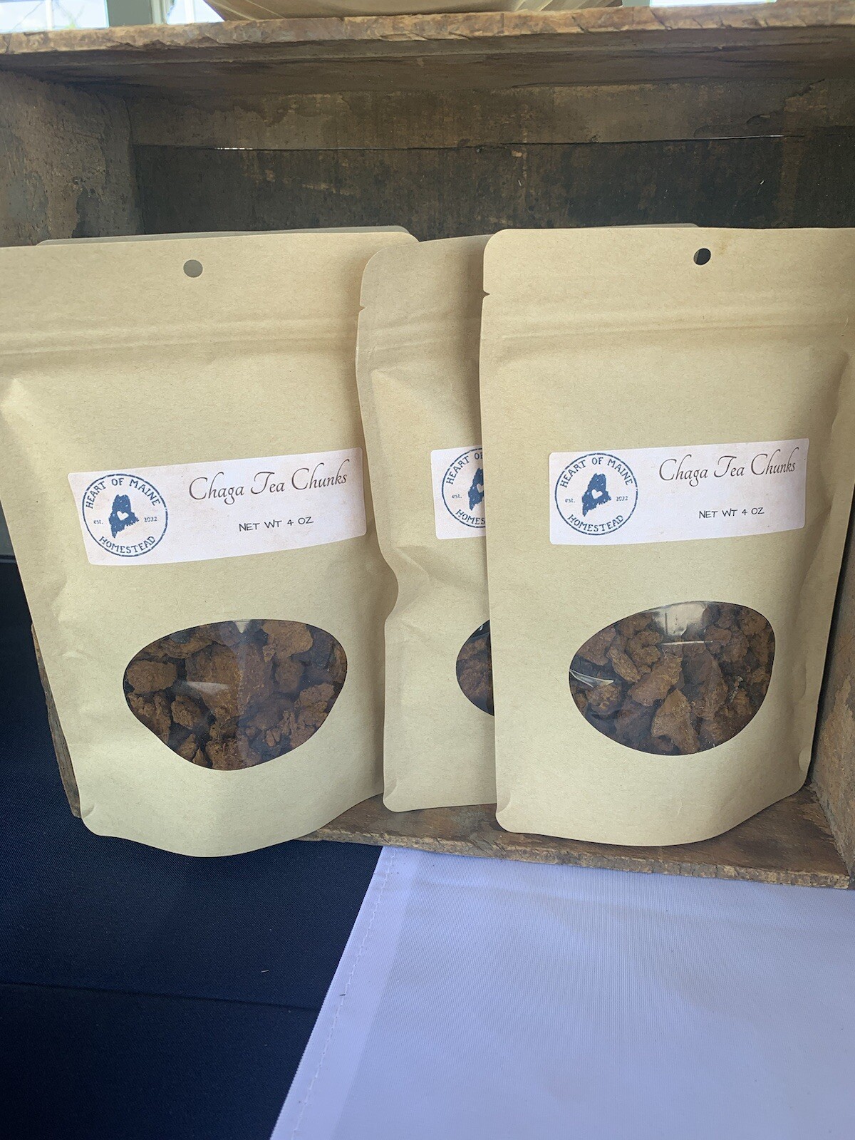 Maine Chaga Mushroom Tea Chunks, 4oz, Wild Harvested & Organic