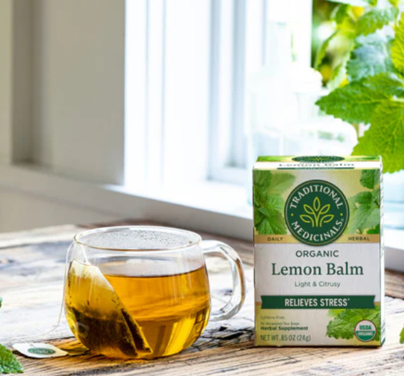 Traditional Medicinals Organic Lemon Balm, Caffeine Free, 40 Individual Tea Bags