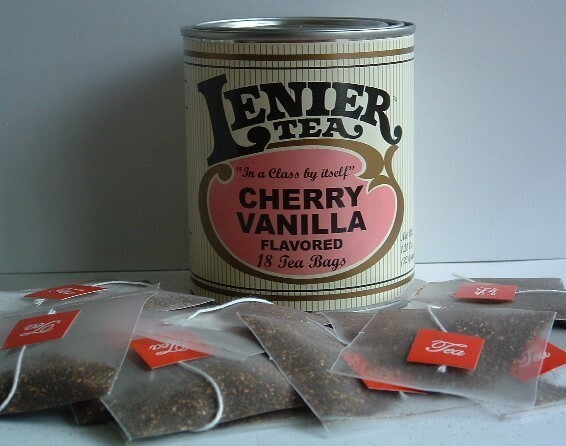 Lenier’s Cherry Vanilla Biodegradable Nylon Tea Bags 18 Count Reusable Tins