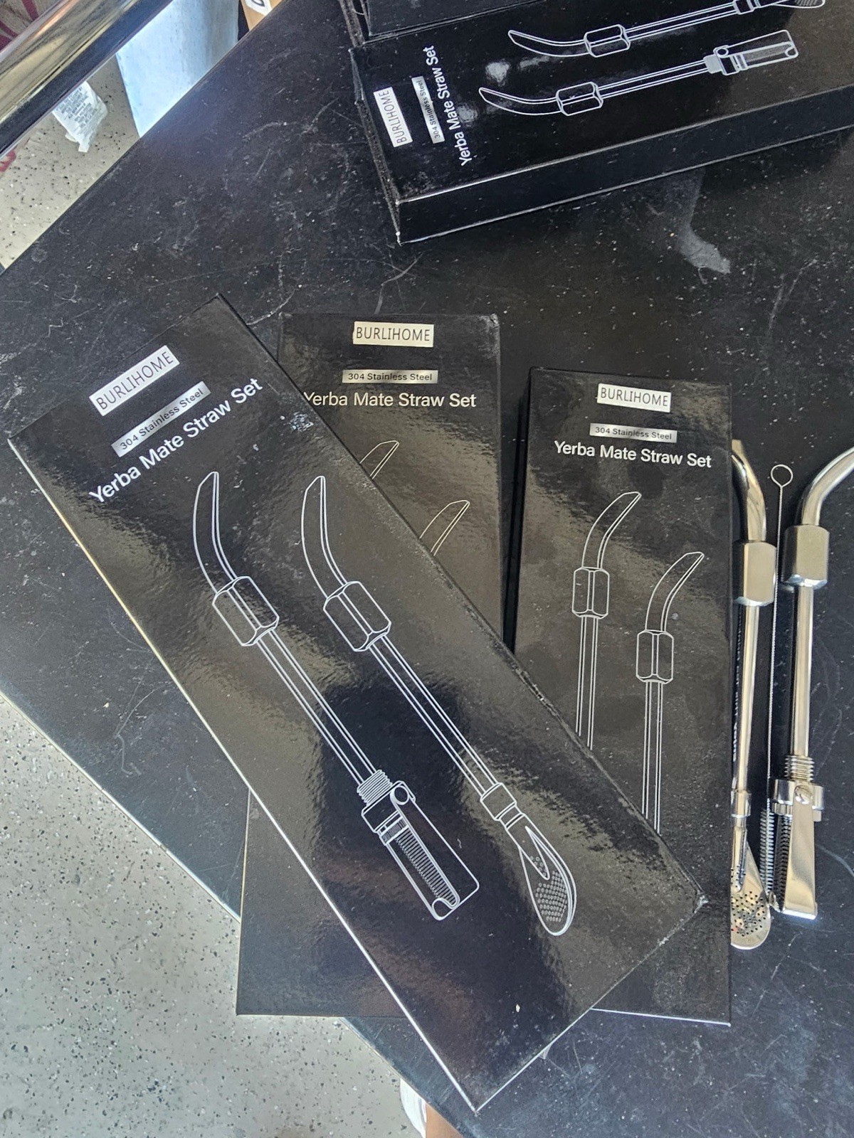 Argentina Yerba Mate Stainless Steel Bombilla Straw Set Kit