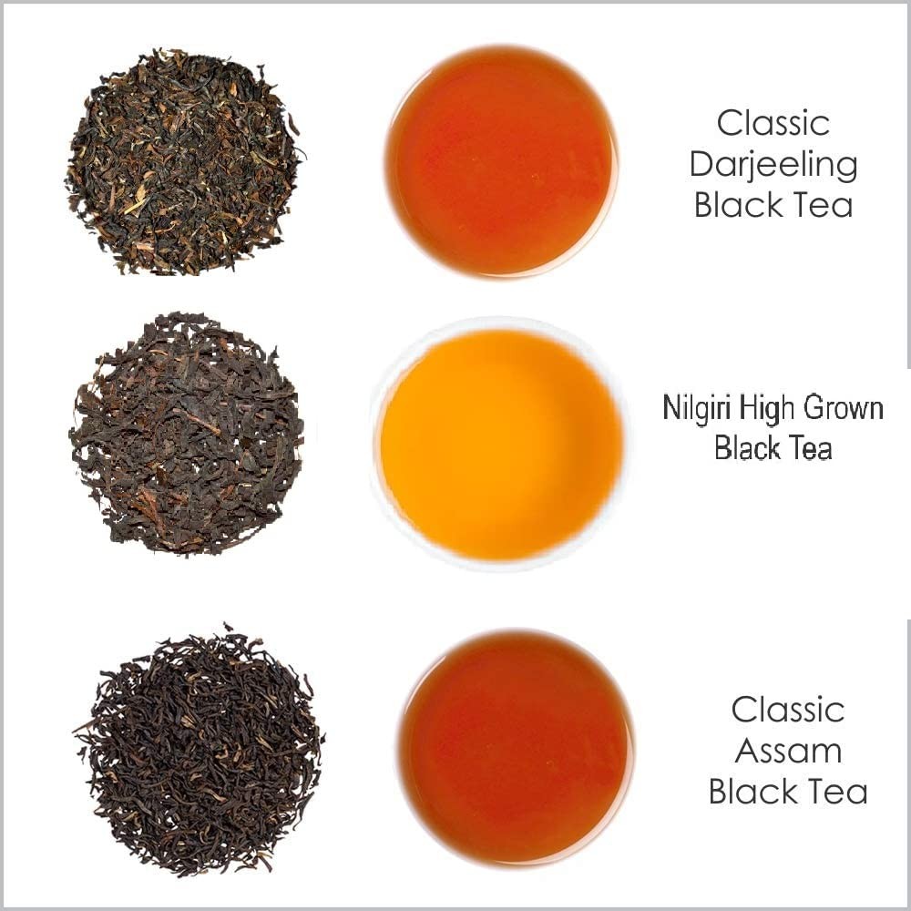 Octavius Wooden Caddy Tea Sampler Pack | 3 Premium Loose Leaf Teas – Assam, D…
