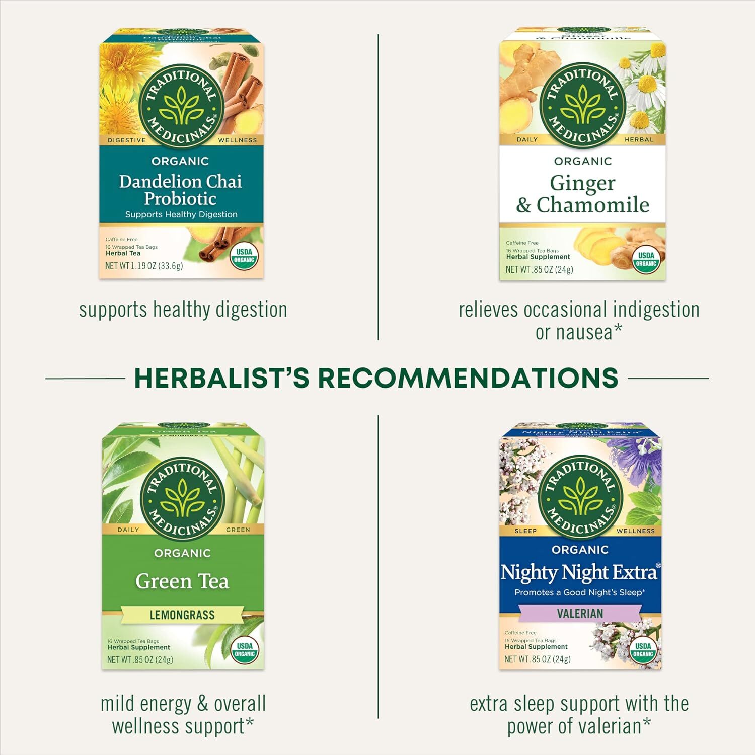 Traditional Medicinals Tea, Organic Chamomile & Lavender, Stress Relief, 16 Sacs