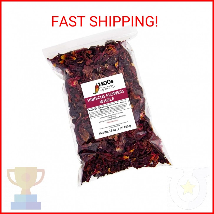 1lb Dried Whole Hibiscus Flowers and Petals, Flor de Jamaica, Sorrel Flower, Zob