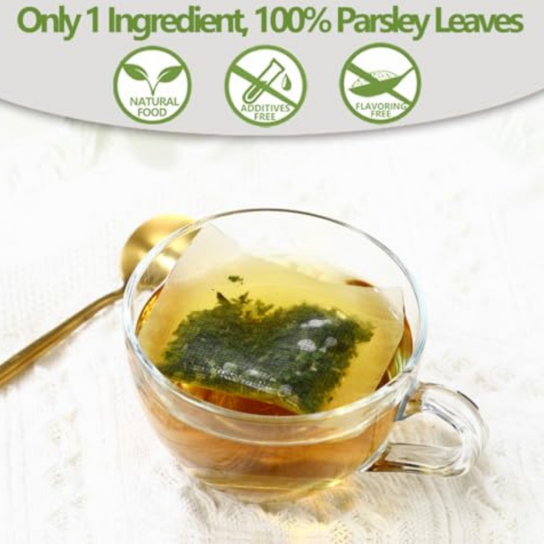 Premium 60 Parsley Tea Bags, Made with 100% Natural Parsley Leaves, Caffeine Fre