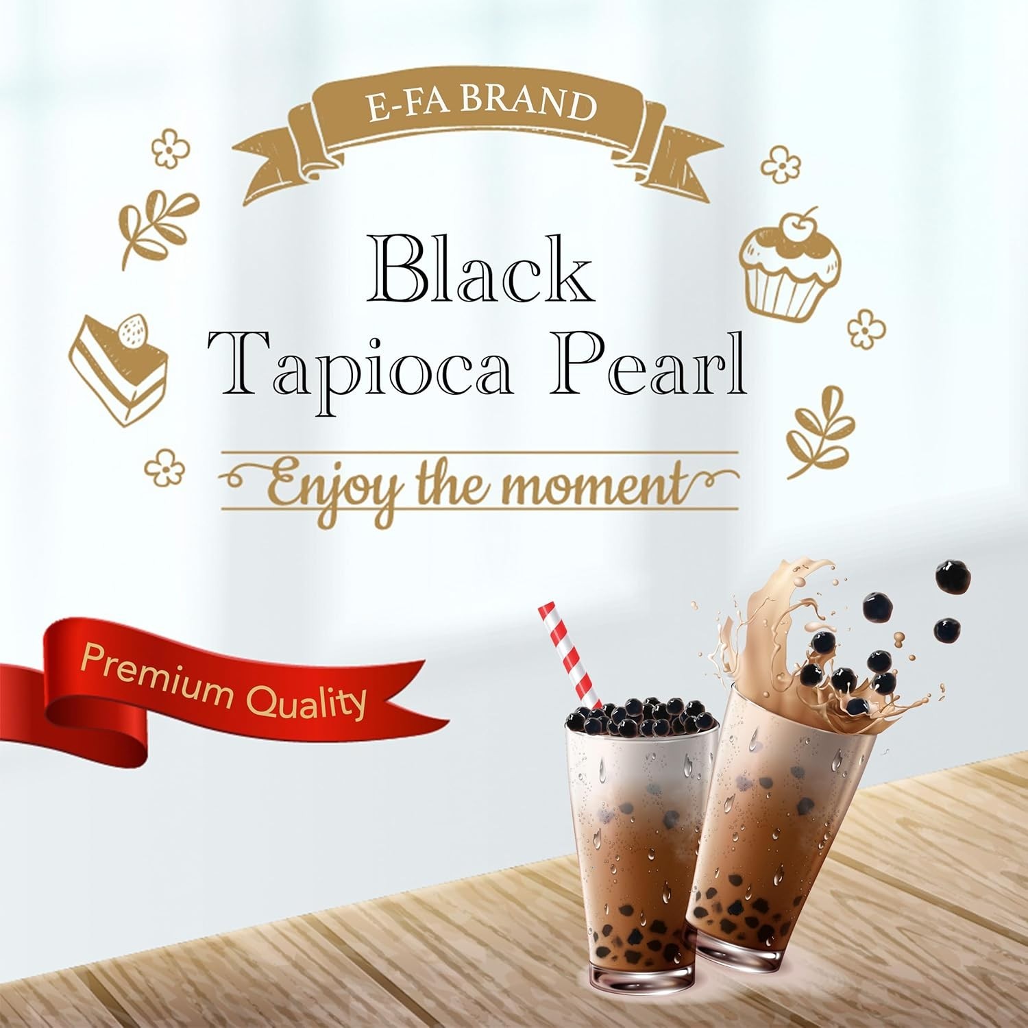 Quick Cook Black Tapioca Pearls for Bubble Tea, Microwave Ready in 3 Minutes