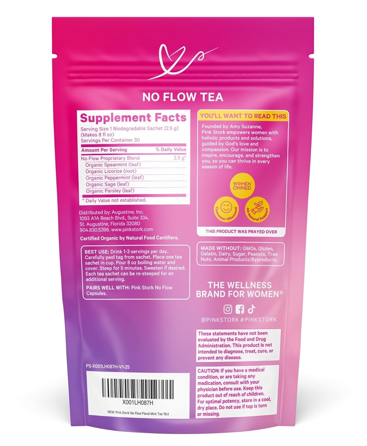 No Flow Tea to Decrease Milk Production, 15 Sachets, Natural Ingredients