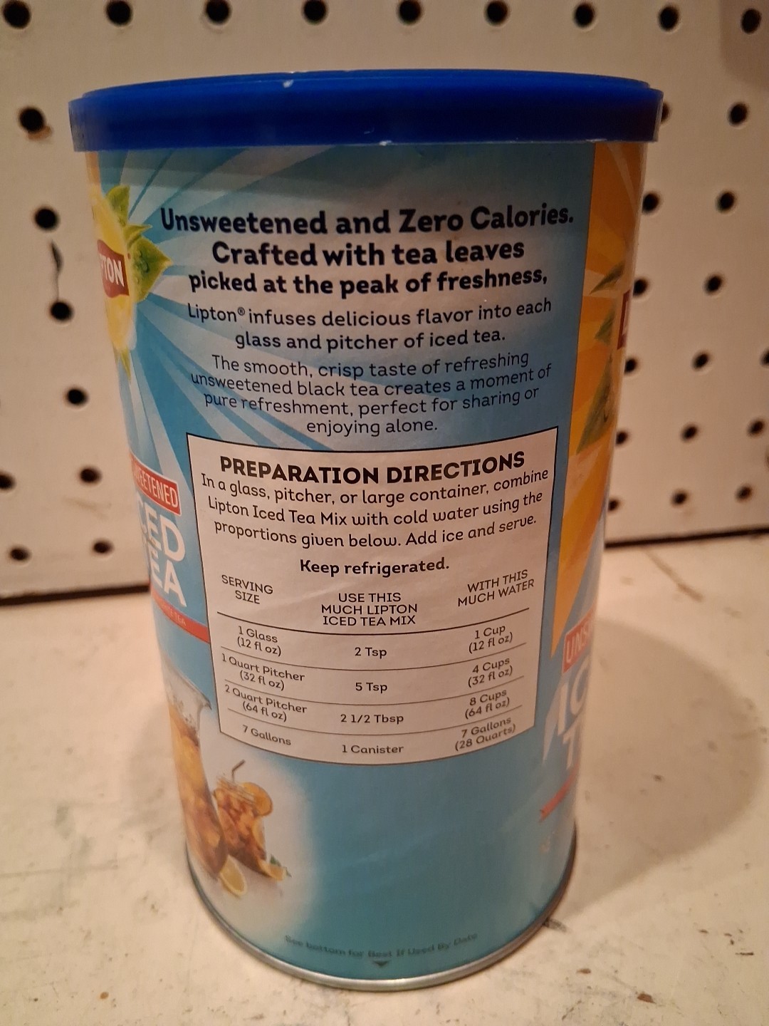 Lipton Caffeinated Unsweetened Instant Iced Tea 28 Quarts EXP. 11/2026 NO LEMON