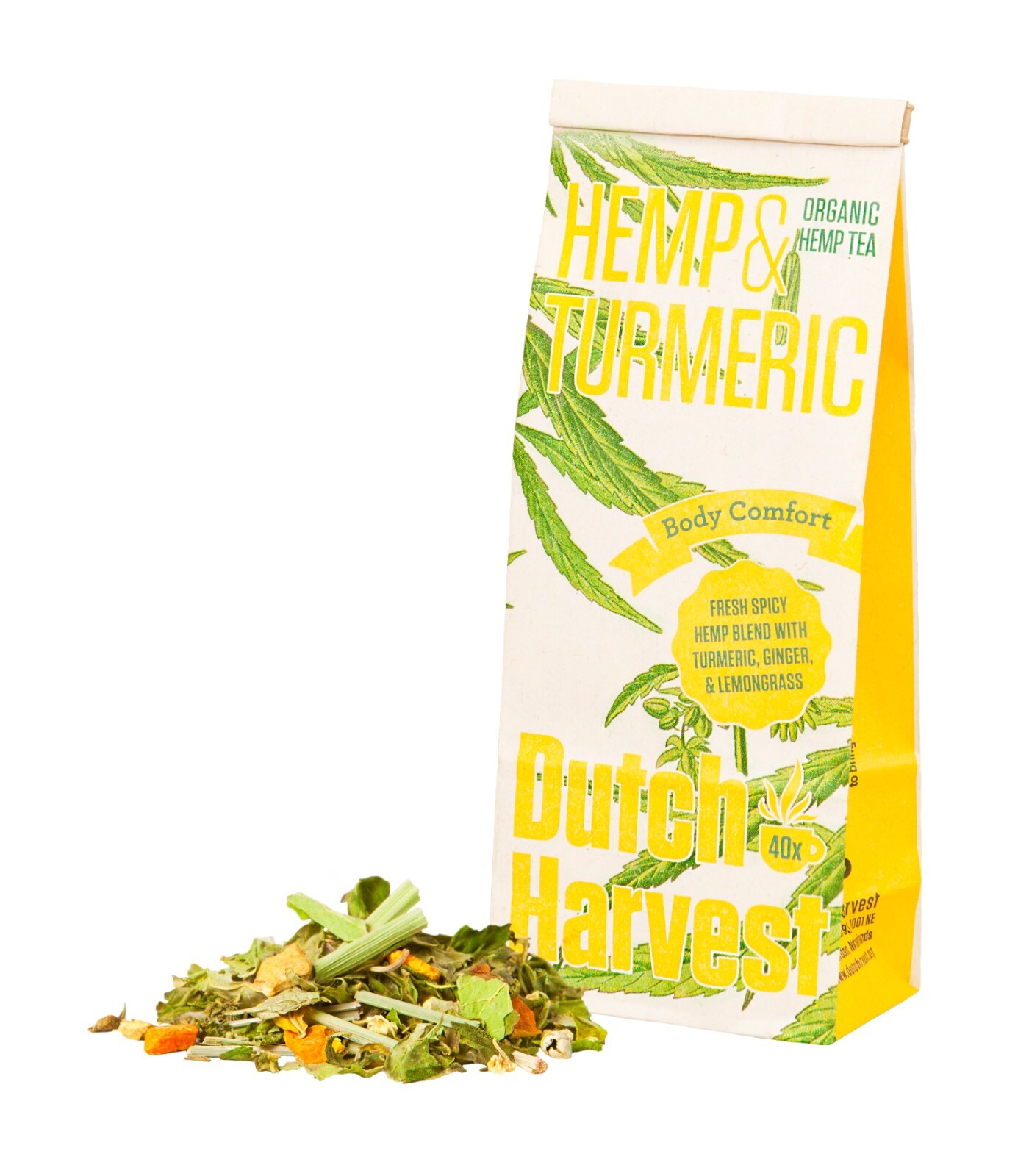 Dutch Harvest – HEMP & TURMERIC – A fresh spicy blend to soothe the body – Org.