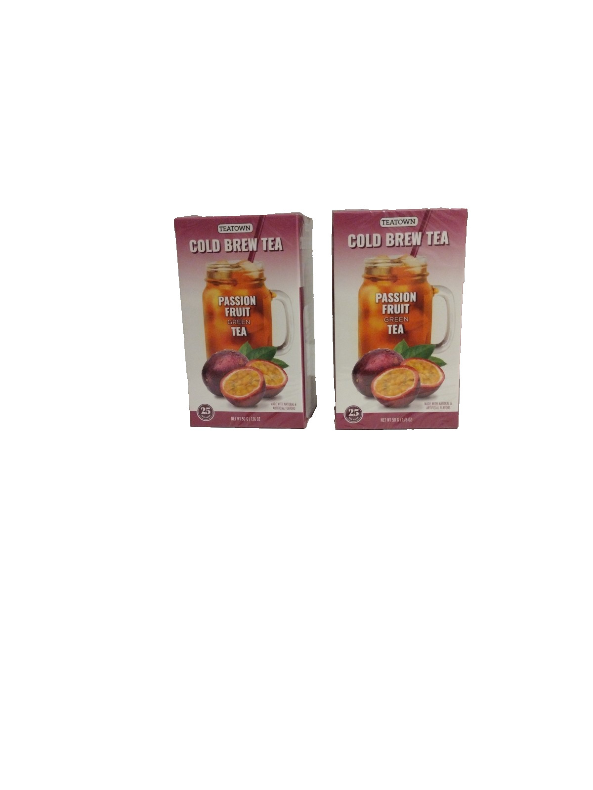 2 COLD BREW ICED TEA PASSION FRUIT GREEN TEATOWN 25 Bags