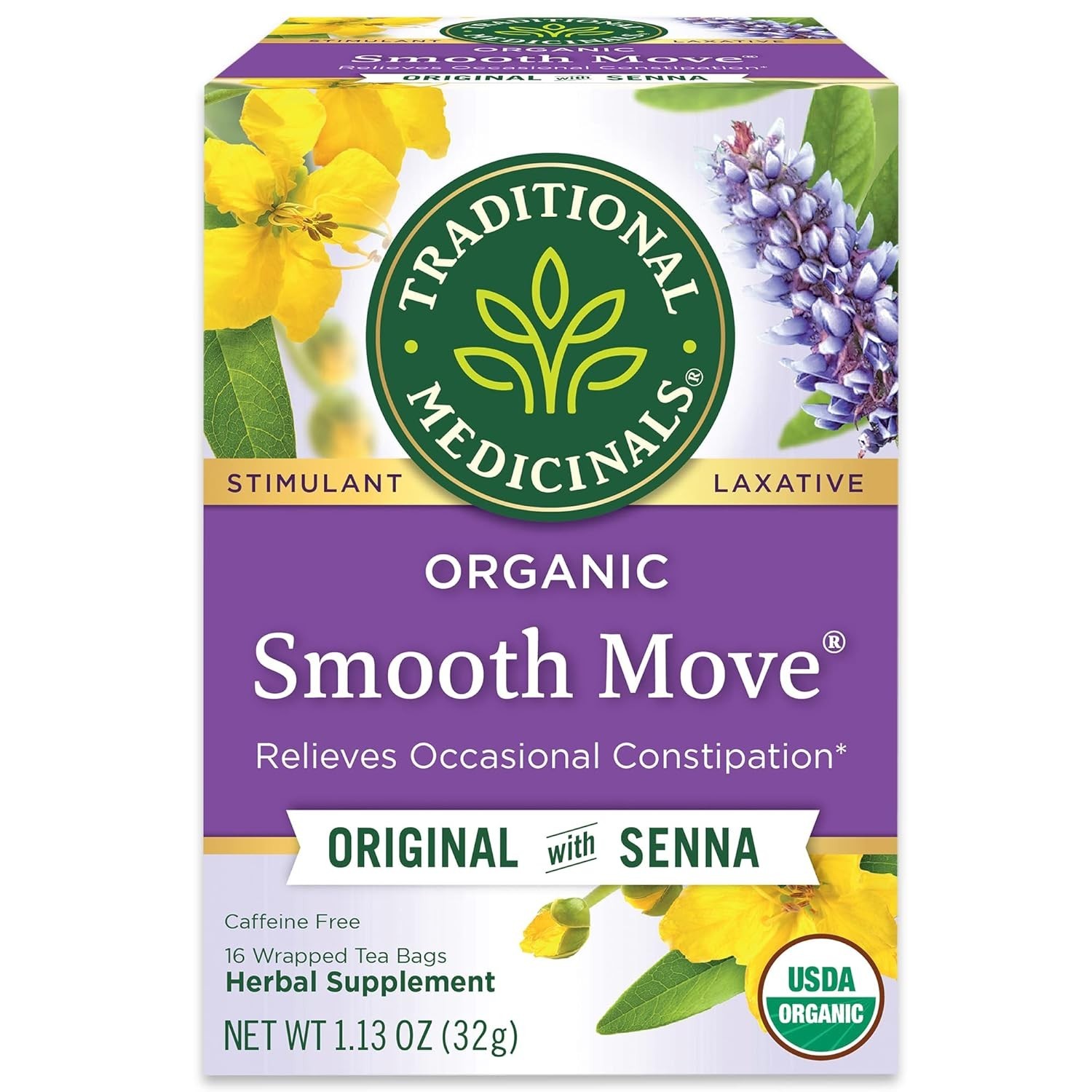 Traditional Medicinals Smooth Move Constipation Relief 16 Tea Bags