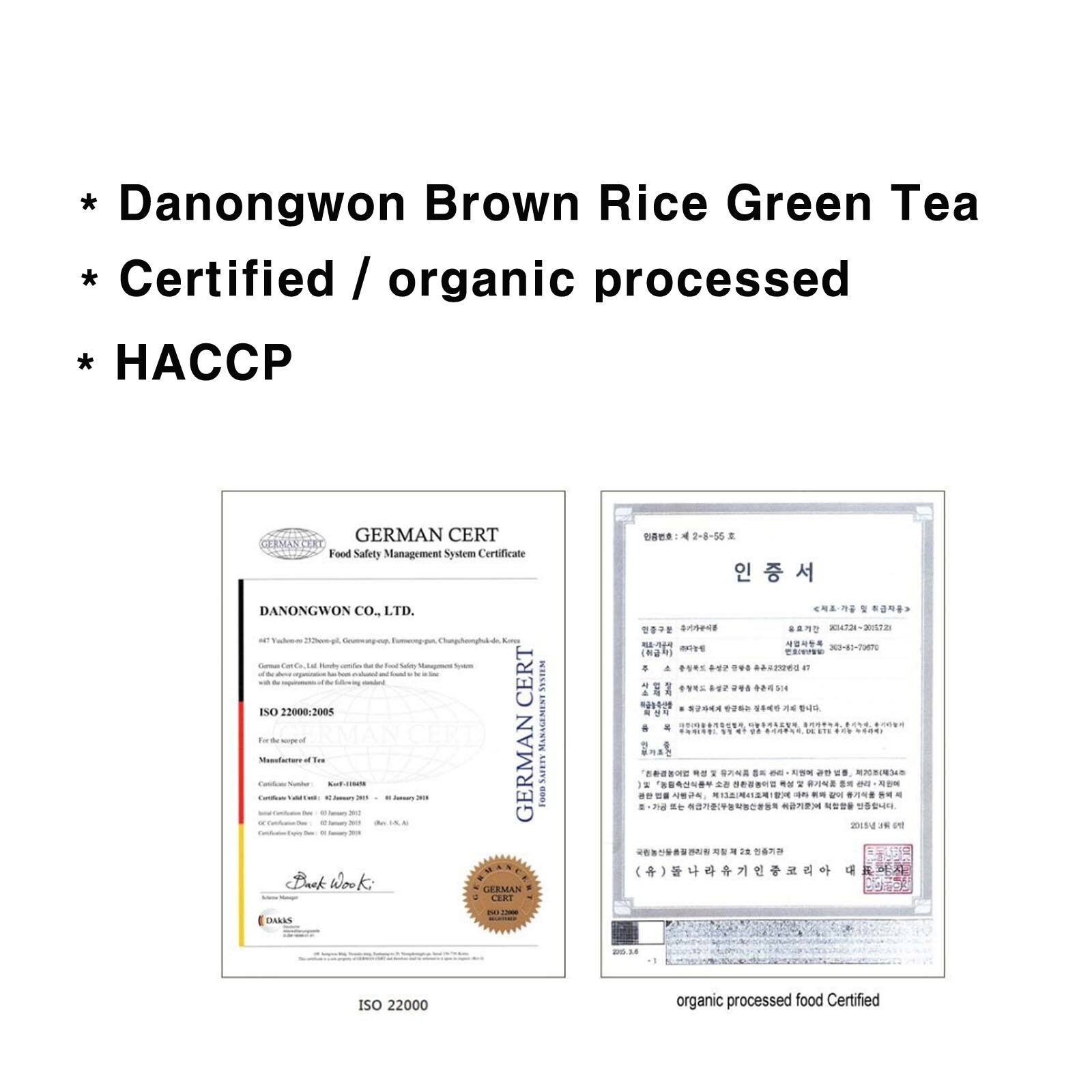 Korean Danongwon Brown Rice Green Tea + Solomon’s Seal Tea bag 200 Fr Shipping
